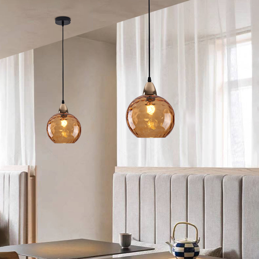 Vevenel Water Ripple Suspension Boule Moderne Verre Rouge/Vert/Bleu Salon-Luire
