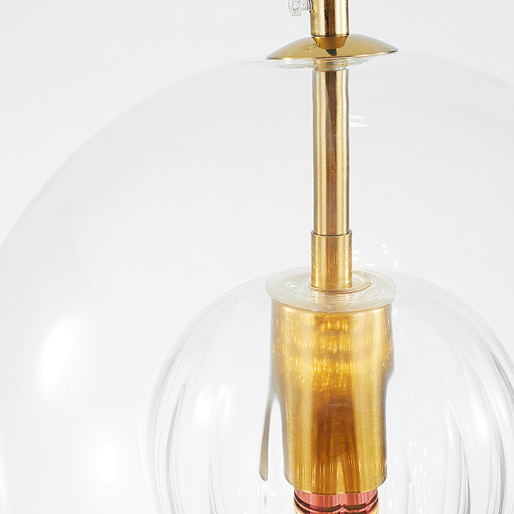 Eronix Suspension Bulle Nordique Verre Transparent/Doré Salon/Chambre-Luire