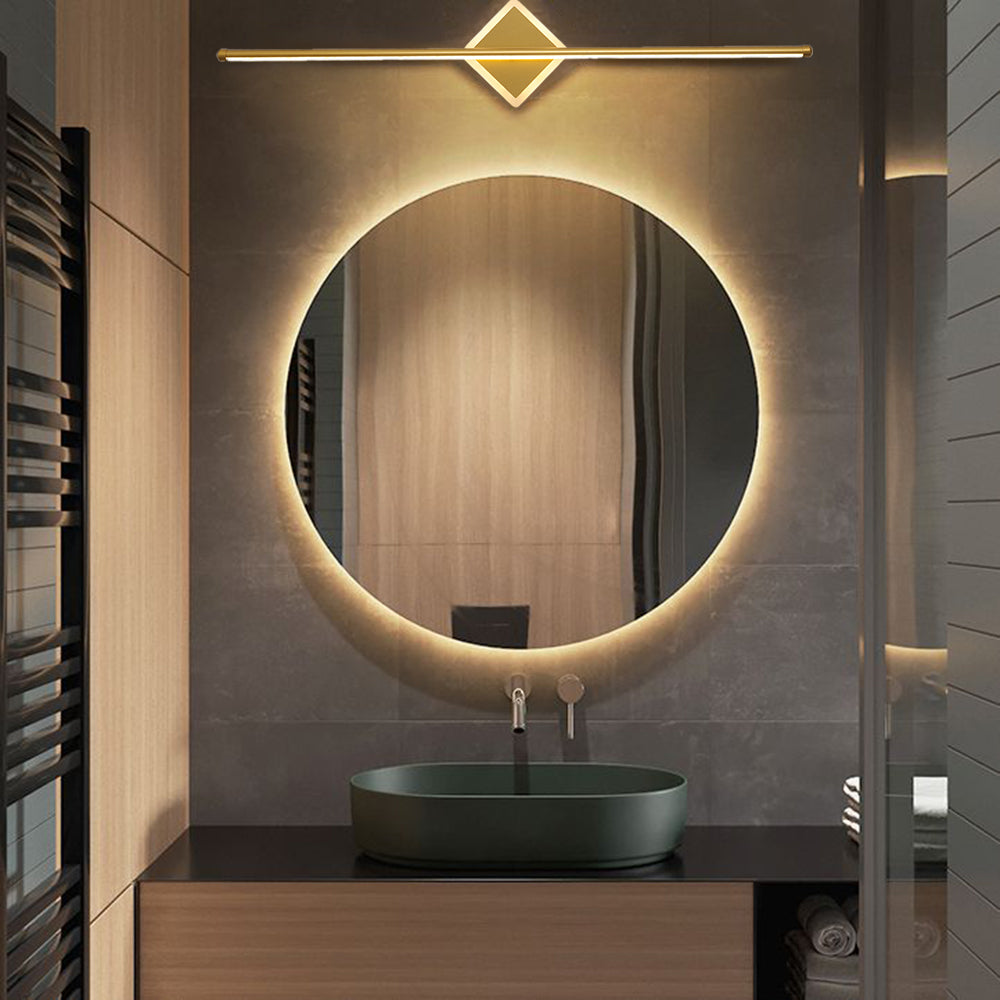 Nexorix Applique Murale Ronde/Carrée Moderne Noir/Or. Salle de Bain-Luire