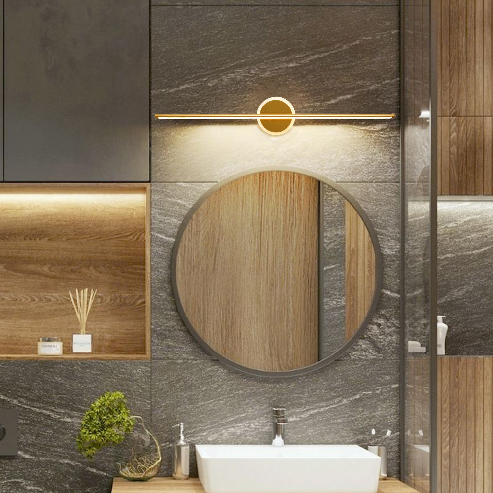 Nexorix Applique Murale Ronde/Carrée Moderne Noir/Or. Salle de Bain-Luire
