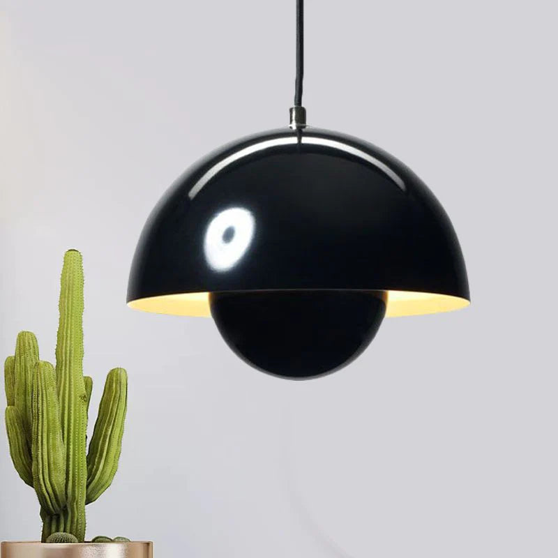 Tareno Suspension Ronde Moderne. Métal. Noir/Blanc/Rouge/Jaune-Luire