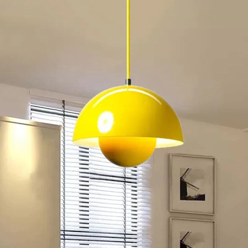 Tareno Suspension Ronde Moderne. Métal. Noir/Blanc/Rouge/Jaune-Luire
