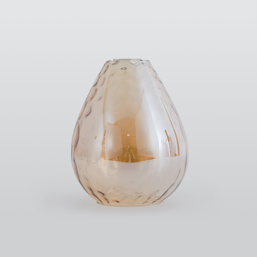 Salen Vintage LED Suspension Ambre Verre Bois Chambre à coucher-Luire