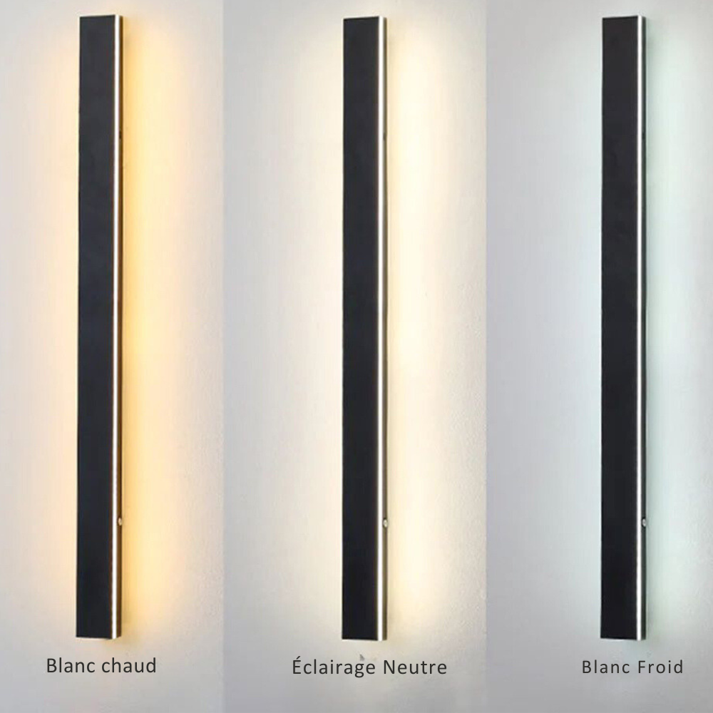 Nazen Applique Murale Extérieur LED Étanche Minimaliste Métal Cour-Luire