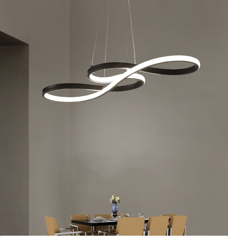 Tavren Suspension Linéaire Nordique Noir/Blanc/Or. Chambre-Luire