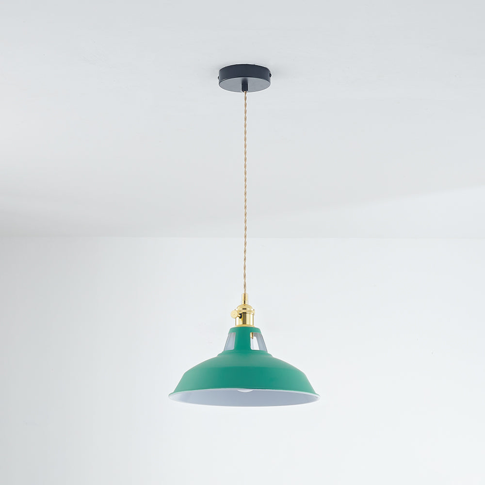 Naren Lampe Suspension Luminaire Vintage. Métal. Noir/Blanc. Salle à Manger-Luire