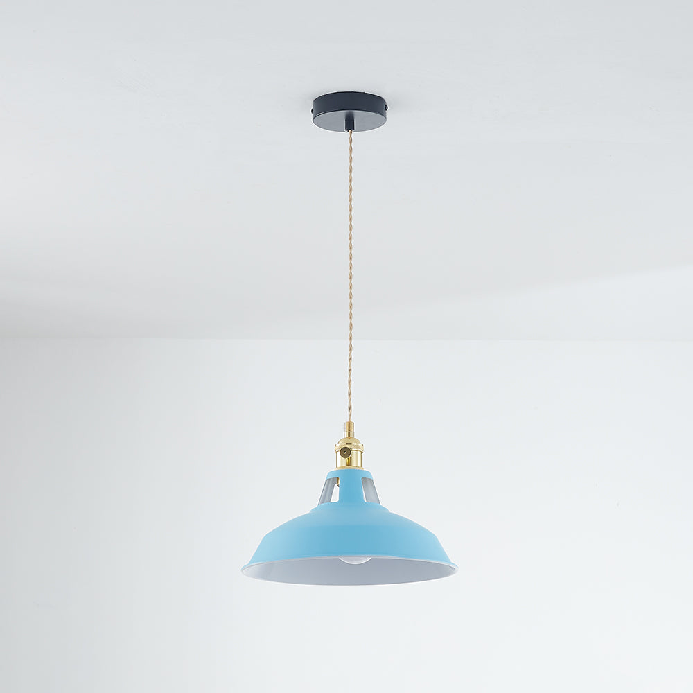 Naren Lampe Suspension Luminaire Vintage. Métal. Noir/Blanc. Salle à Manger-Luire