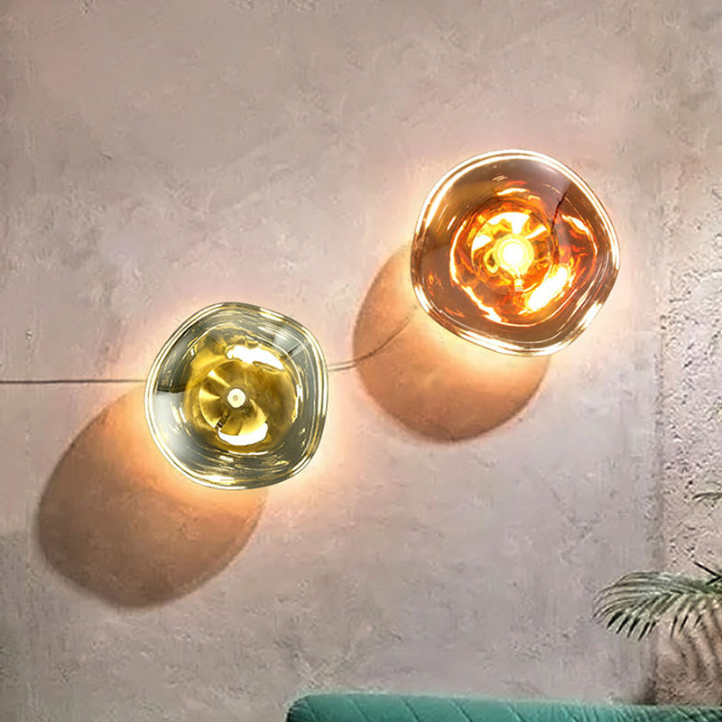 Livan Applique Murale en Verre Soufflé Doré Moderne-Luire
