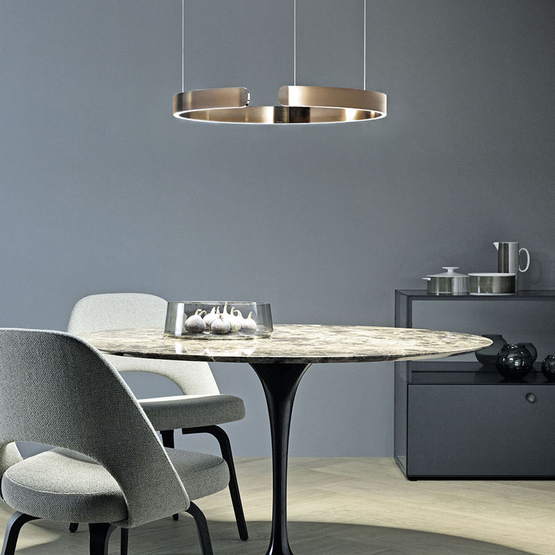 Ravelin Suspension Cercle Noir/Or Rose Salon/Chambre à Coucher-Luire