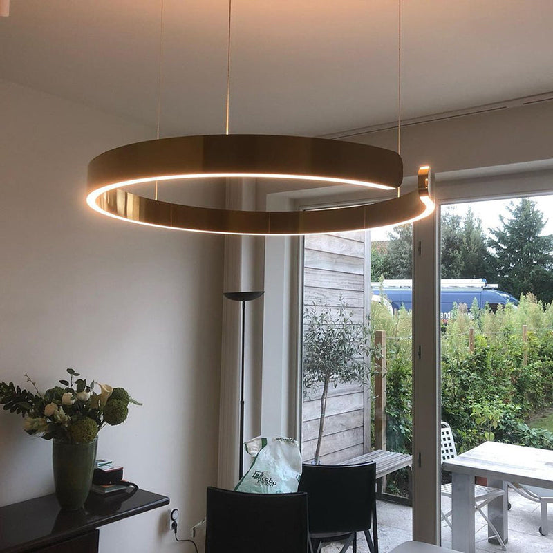 Ravelin Suspension Cercle Noir/Or Rose Salon/Chambre à Coucher-Luire