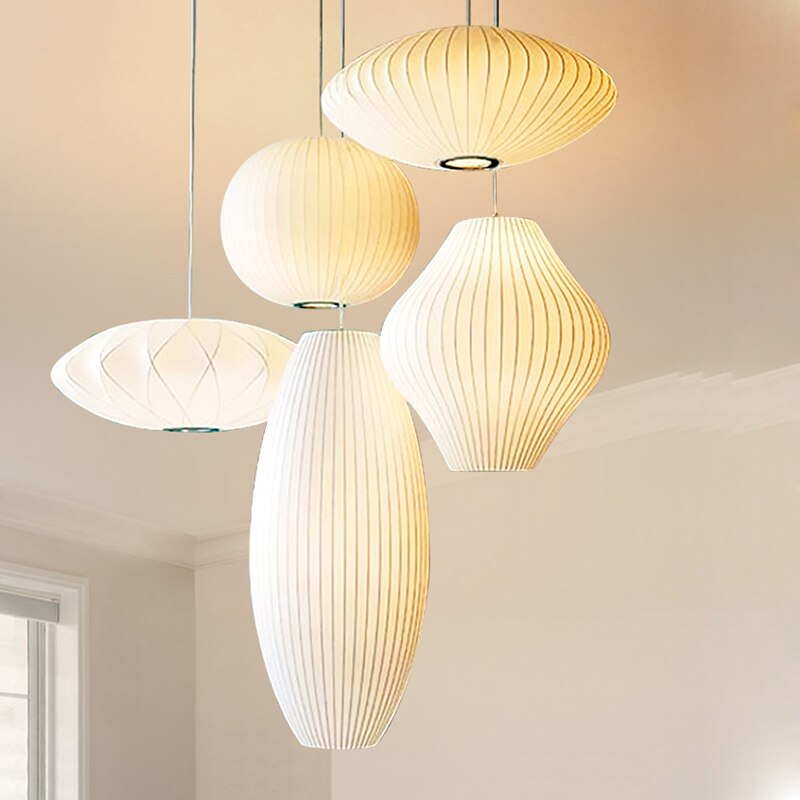 Eronar Suspension Vintage. Métal/Tissu. Blanc. Bar-Luire