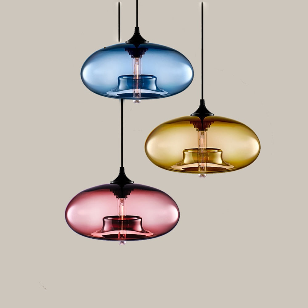 Nostel Lampes Suspendues en Verre Modernes Nordiques Chambre à Coucher-Luire