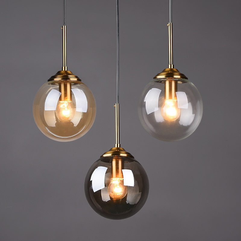 Mavar Luminaires Suspension Verre Transparent Ambre-Luire
