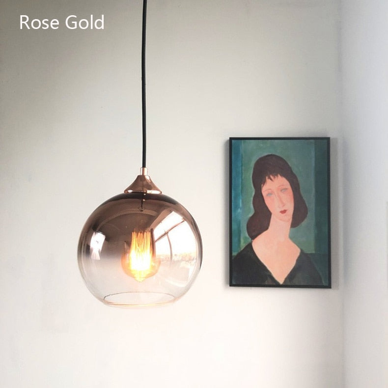 Liroven Lampe Suspendue à Boule de Verre Chambre à Coucher/Salle à Manger-Luire