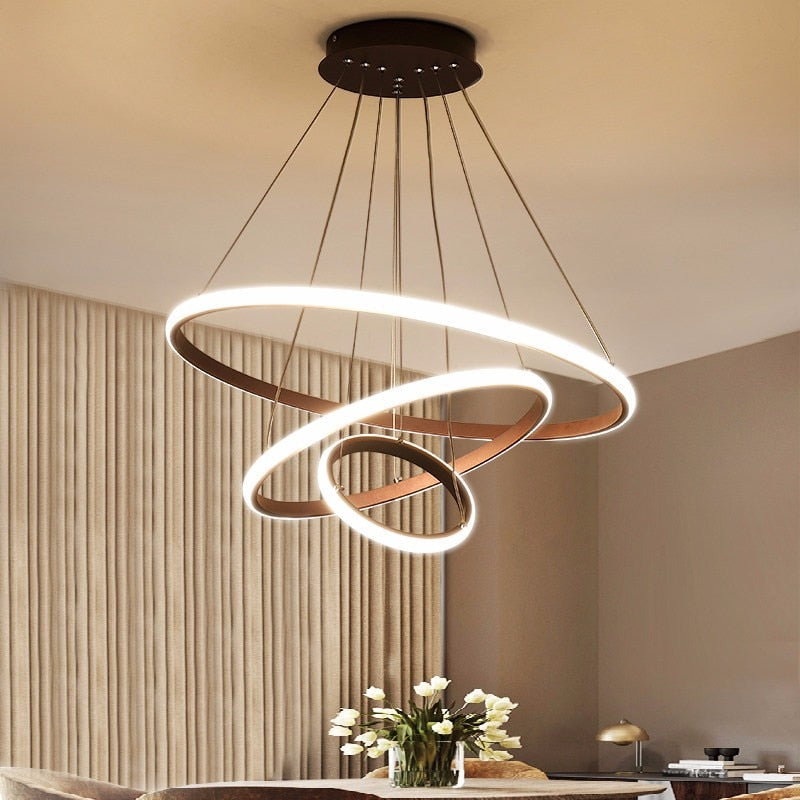 Sorinex Suspension Anneau Moderne Noir/Blanc/Doré. Salon-Luire