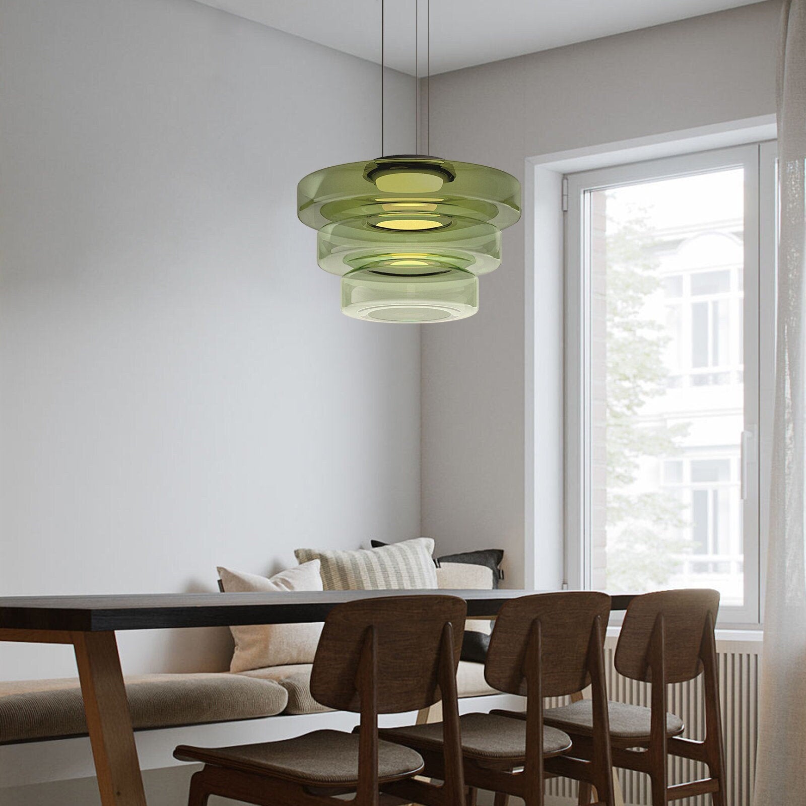Virixor Suspension Moderne Verre Métal Cuisine Salon-Luire
