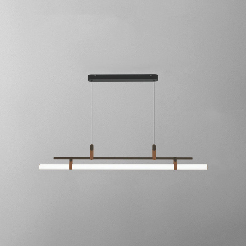 Avenel Suspension Linéaire Simple. Métal/Acrylique. Noir/doré. Chambre-Luire