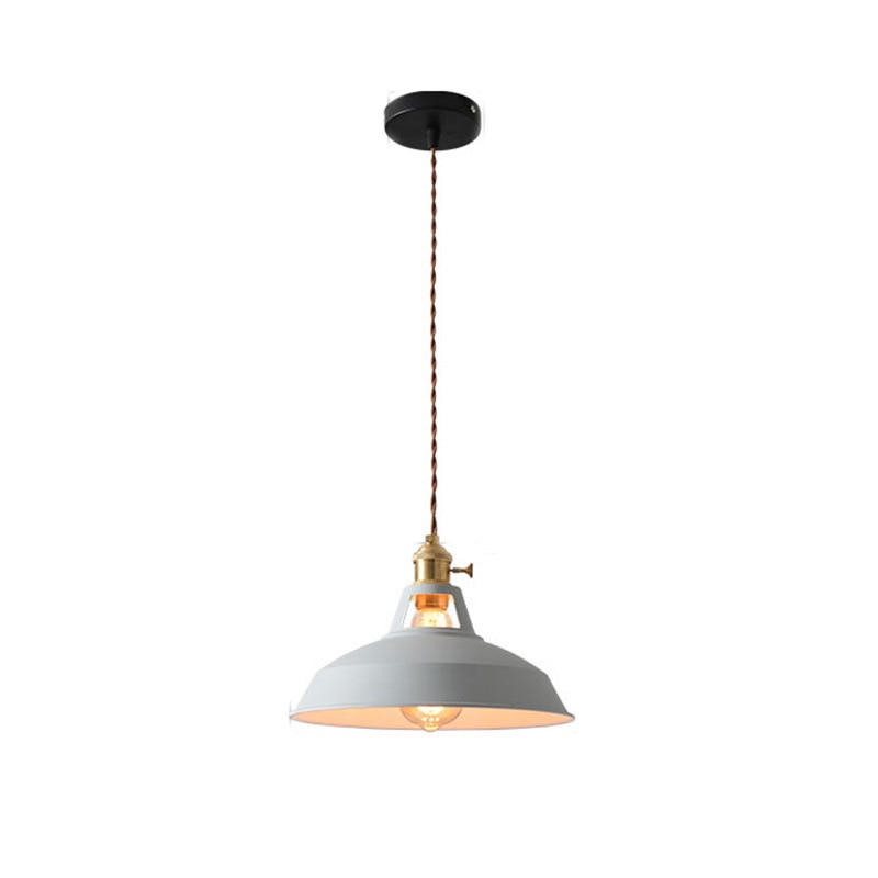 Naren Lampe Suspension Luminaire Vintage. Métal. Noir/Blanc. Salle à Manger-Luire