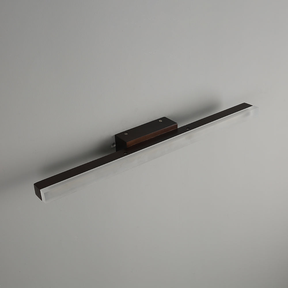 Kevenel Applique Murale Miroir Linéaire Minimaliste. Bois. Noyer. Salon-Luire