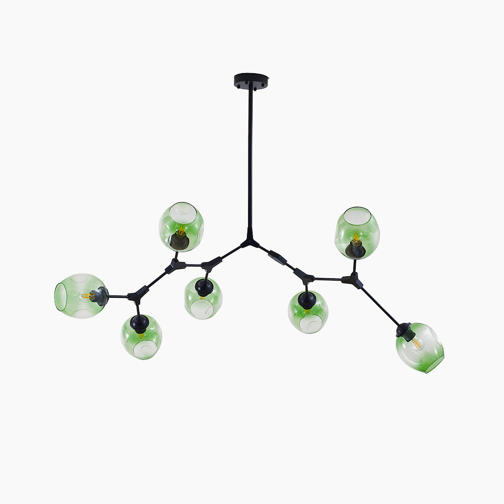Rurex Suspension Nordique. Verre. Noir/Or. Salon-Luire