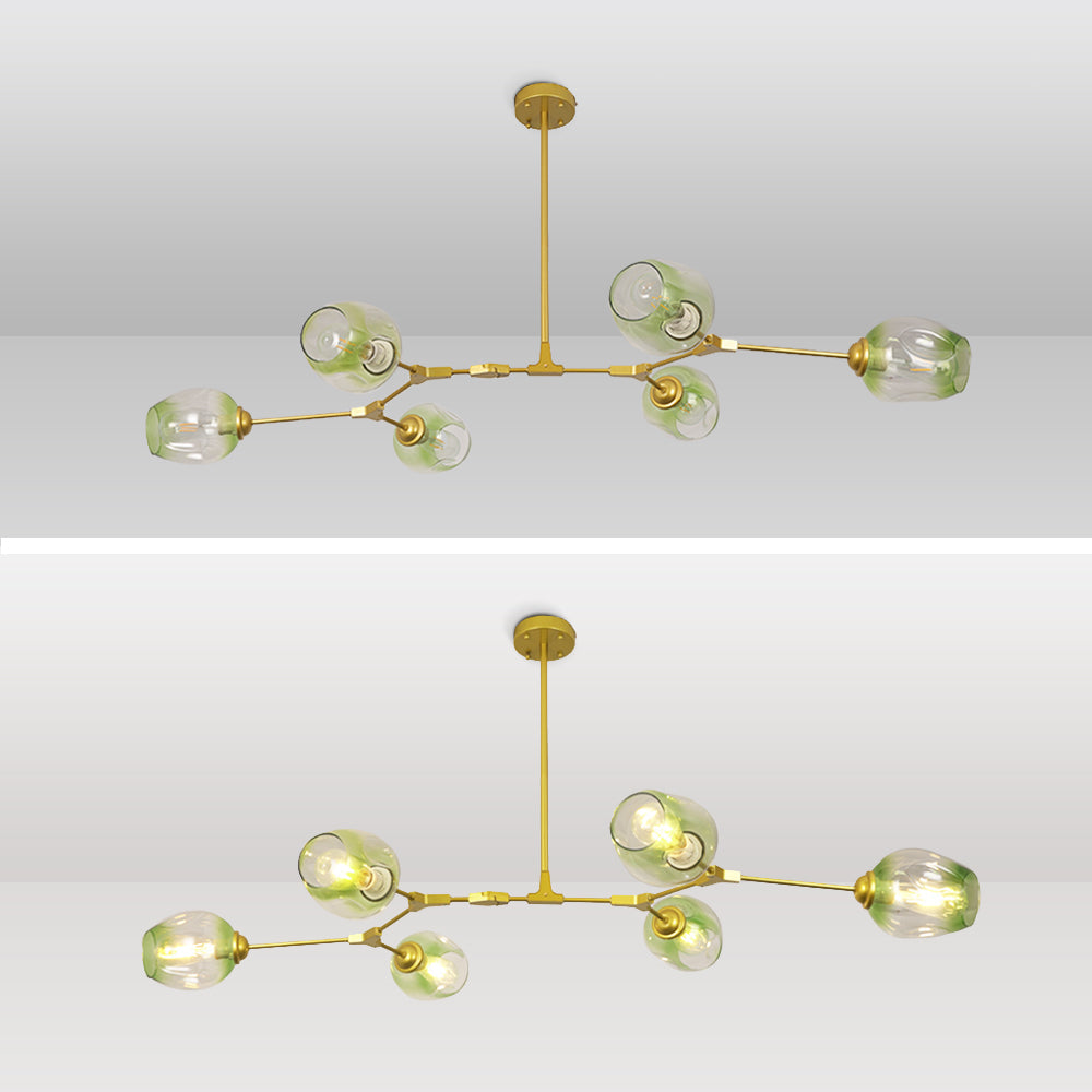 Rurex Suspension Nordique. Verre. Noir/Or. Salon-Luire