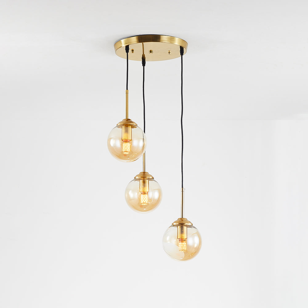 Mavar Luminaires Suspension Verre Transparent Ambre-Luire