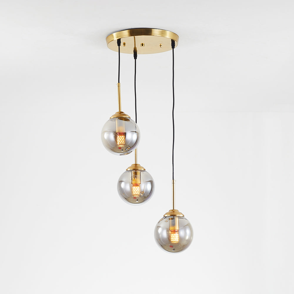 Mavar Luminaires Suspension Verre Transparent Ambre-Luire