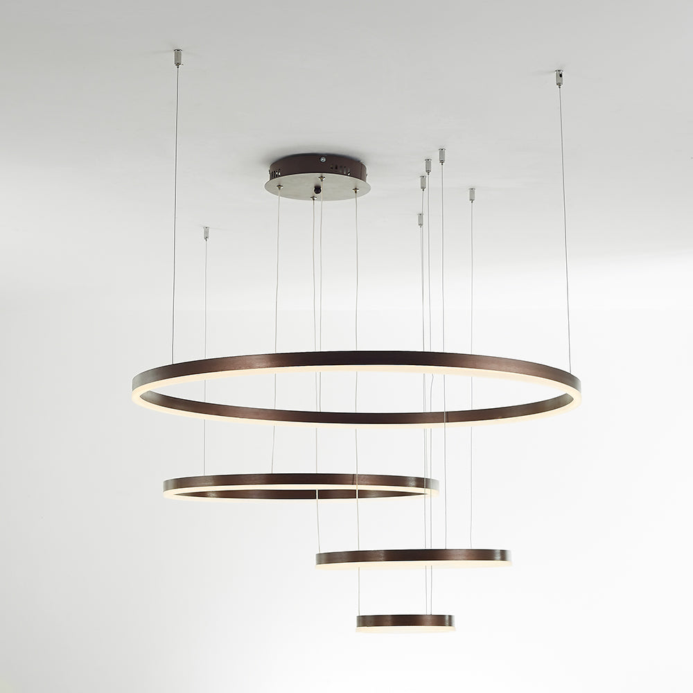 Zorin Suspension Anneau Moderne Métal Noir/Doré/Café Salon-Luire