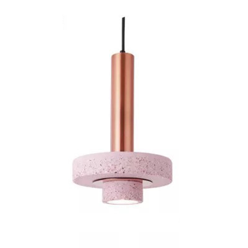 Evoxa Suspension Cylindre Moderne Métal/Pierre Salle à Manger-Luire