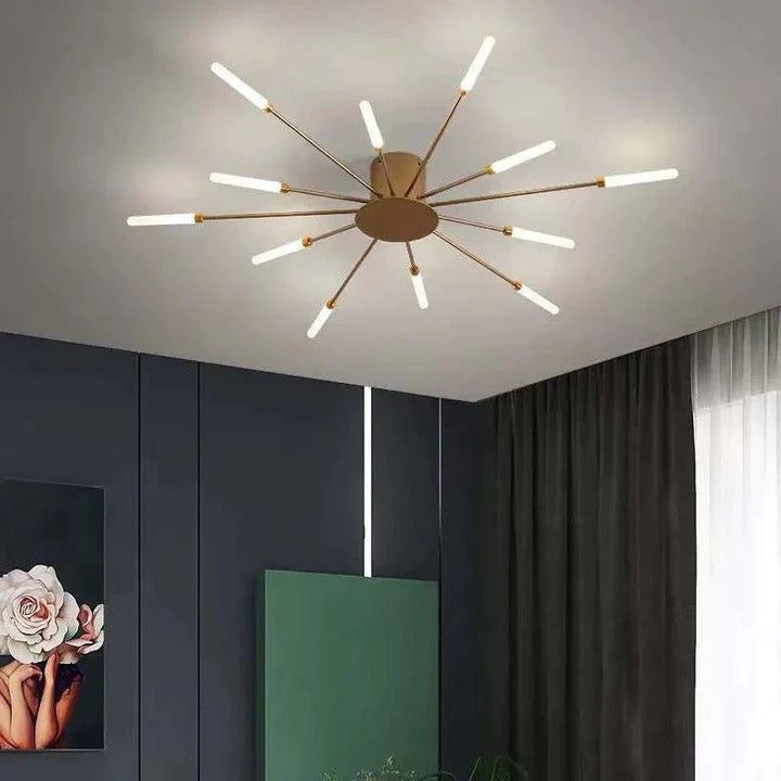 Zenonor Plafonnier Fireworks Design Artistique Noir/Doré-Luire