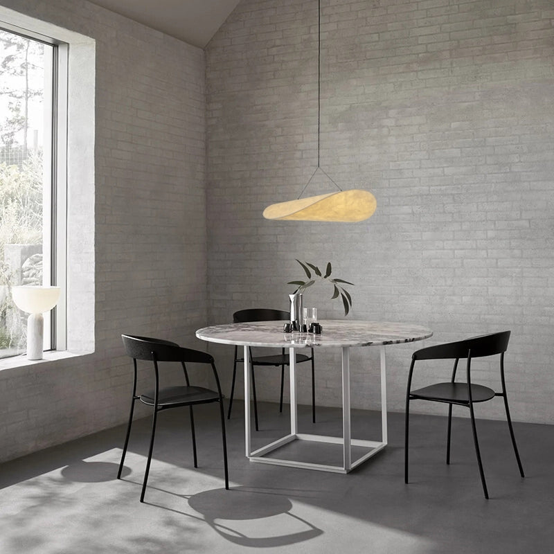Evelor Suspension Géométrique Moderne Soie Blanc Salon-Luire