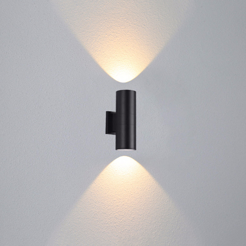 Tevelor Applique Extérieure Cylindre Simple. Verre. Noir. Cour-Luire
