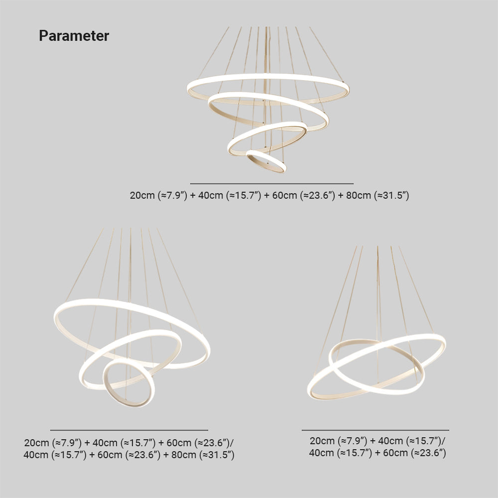 Sorinex Suspension Anneau Moderne Noir/Blanc/Doré. Salon-Luire