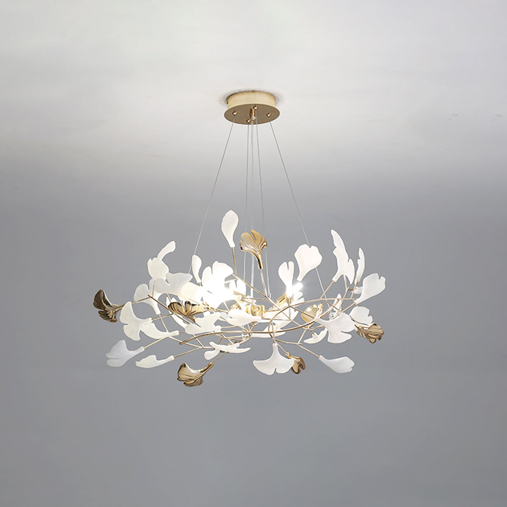 Tirex Suspension Feuille/Multi Moderne Métal/Céramique Doré/Blanc Salon-Luire