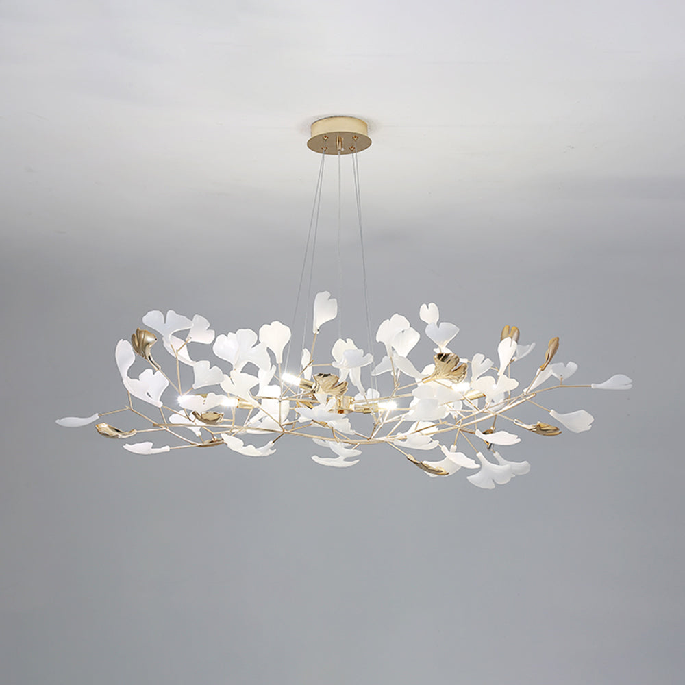 Tirex Suspension Feuille/Multi Moderne Métal/Céramique Doré/Blanc Salon-Luire
