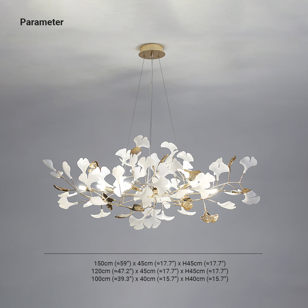 Tirex Suspension Feuille/Multi Moderne Métal/Céramique Doré/Blanc Salon-Luire