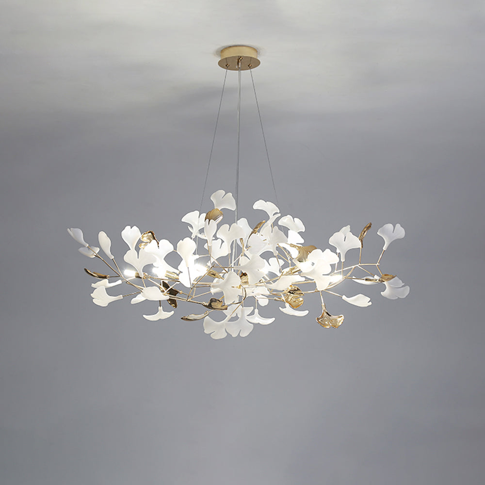 Tirex Suspension Feuille/Multi Moderne Métal/Céramique Doré/Blanc Salon-Luire