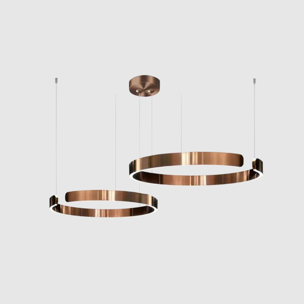 Ravelin Suspension Cercle Noir/Or Rose Salon/Chambre à Coucher-Luire