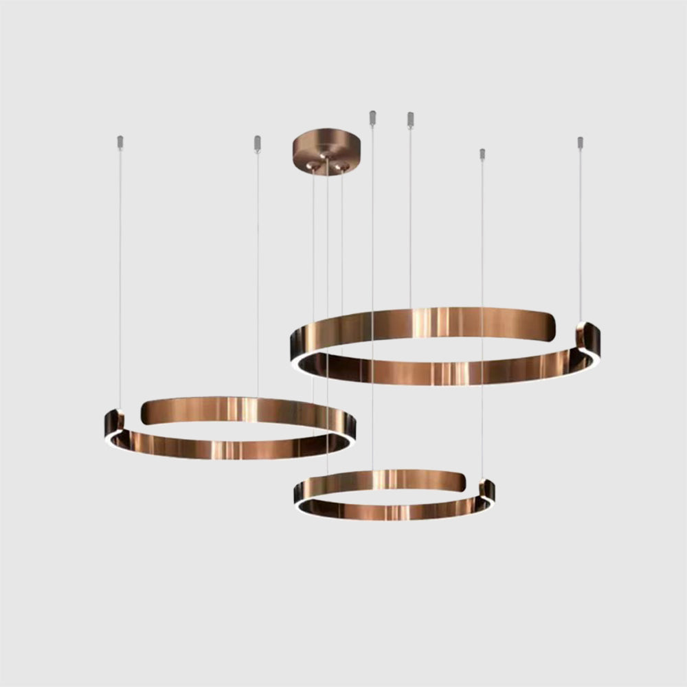 Ravelin Suspension Cercle Noir/Or Rose Salon/Chambre à Coucher-Luire