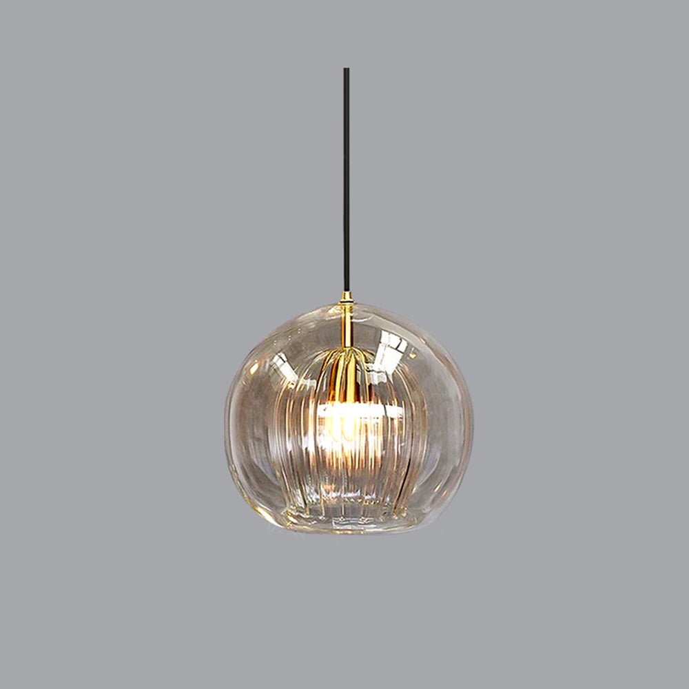 Eronix Suspension Bulle Nordique Verre Transparent/Doré Salon/Chambre-Luire